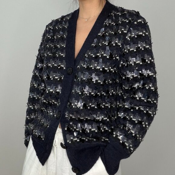 Marc Jacobs Knit sparkly cardigan in Blue size M - Picture 1 of 6